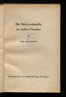 Vorschaubild von Die Doktorsfamilie im hohen Norden