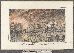 Vorschaubild von Die alte Börse, das Rathhaus, das Commercium, der alte Krahn, die Neueburg und Bohnenstraße in der Nacht vom 5ten zum 6ten Mai 1842
(Hamburg's Vergangenheit in bildlichen Darstellungen ; II,15a)