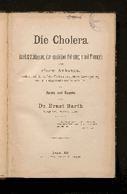 Vorschaubild von Die Cholera