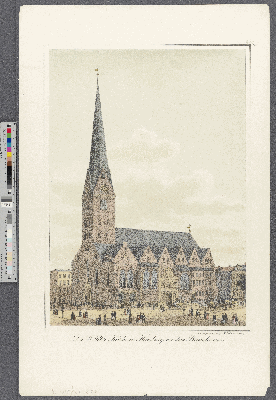 Vorschaubild von Die St. Petri-Kirche in Hamburg vor dem Brande (1842)
(Hamburg's Vergangenheit in bildlichen Darstellungen ; II,27a/t)