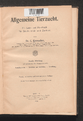 Vorschaubild von Fortpflanzung. - Variation und Selektion. - Vererbung