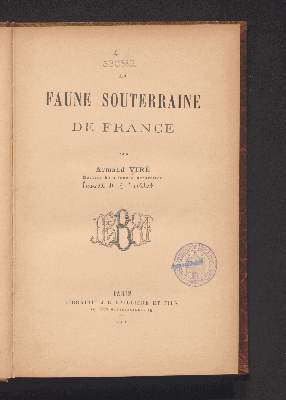 Vorschaubild von La faune souterraine de France