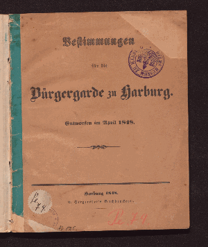Vorschaubild von Bestimmungen für die Bürgergarde zu Harburg