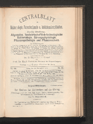 Vorschaubild von [[Zentralblatt für Bakteriologie, Parasitenkunde und Infektionskrankheiten]]