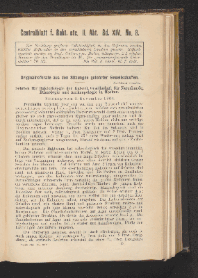 Vorschaubild von [[Zentralblatt für Bakteriologie, Parasitenkunde und Infektionskrankheiten]]