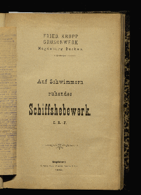 Vorschaubild von [Auf Schwimmern ruhendes Schiffshebewerk]