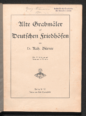 Vorschaubild von Alte Grabmäler auf deutschen Friedhöfen