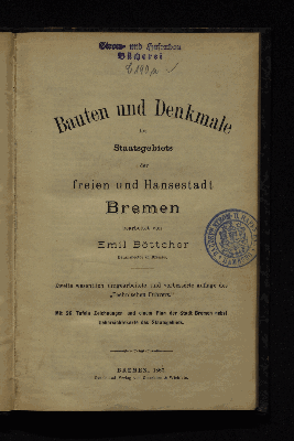 Vorschaubild von Bauten und Denkmale des Staatsgebiets der freien und Hansestadt Bremen