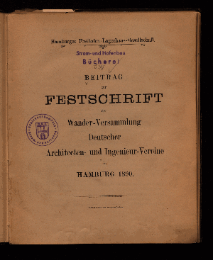 Vorschaubild von Beitrag zur Festschrift der Wander-Versammlung Deutscher Architecten- und Ingenieur-Vereine in Hamburg 1890