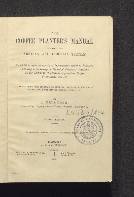 Vorschaubild von The coffee planter's manual for both the Arabian and Liberian species