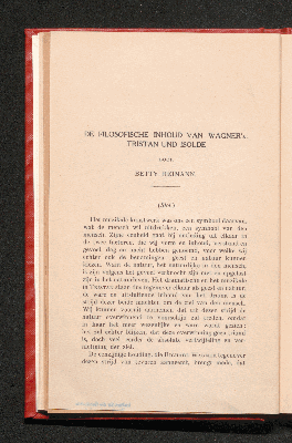 Vorschaubild von [De filosofische inhoud van Wagner's: Tristan und Isolde]