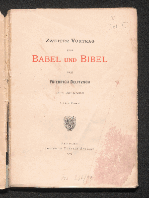 Vorschaubild von Zweiter Vortrag über Babel und Bibel
