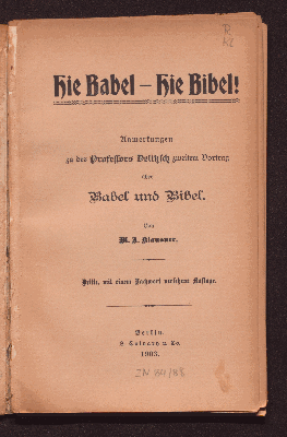 Vorschaubild von Hie Babel - hie Bibel!