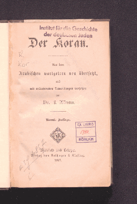 Vorschaubild von Der Koran