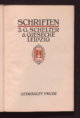 Vorschaubild von Schriften J. G. Schelter & Giesecke, Leipzig