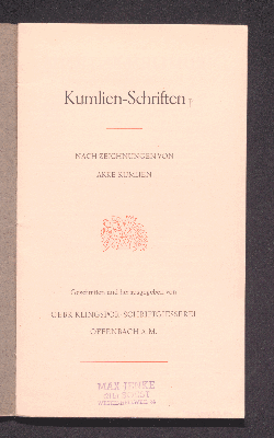 Vorschaubild von Kumlien-Schriften