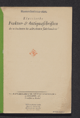 Vorschaubild von Klassische Fraktur- & Antiquaschriften des sechzehnten bis achtzehnten Jahrhunderts