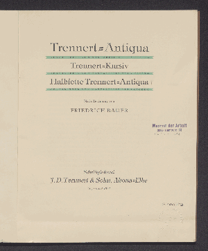 Vorschaubild von Trennert-Antiqua, Trennert-Kursiv, halbfette Trennert-Antiqua