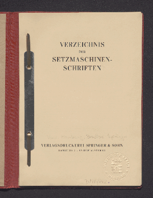 Vorschaubild von Verzeichnis der Setzmaschinen-Schriften