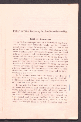 Vorschaubild von Ueber Kernveränderung in den Secretionszellen
