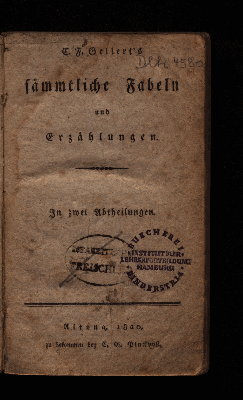 Vorschaubild von C. F. Gellert's Sämmtliche Fabeln und Erzählungen