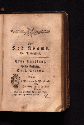 Vorschaubild von Der Tod Adams. Ein Trauerspiel. 
Erste Handlung