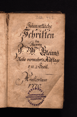 Vorschaubild von [Sämmtliche Schriften des Herrn F. W. Gleims]