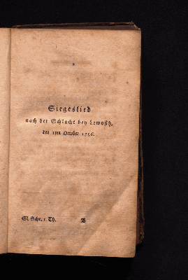 Vorschaubild von Siegeslied nach der Schlacht bey Lowositz den 1ten October 1756.
