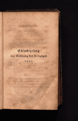 Vorschaubild von Schlachtgesang bey Eröffnung des Feldzuges 1757.