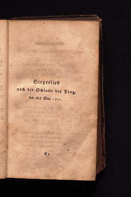 Vorschaubild von Siegeslied nach der Schlacht bey Prag den 6ten May 1757.