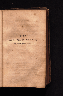 Vorschaubild von Lied nach der Schlacht bey Collin den 1sten Junius 1757.