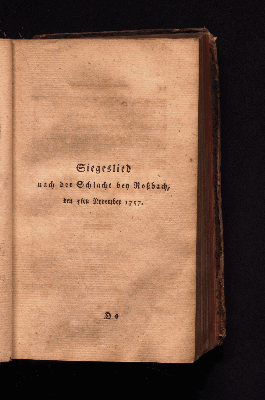 Vorschaubild von Siegeslied nach der Schlacht bey Koßbach, den 5ten November 1757.