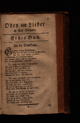 Vorschaubild von Oden und Lieder in fünf Büchern. Erstes Buch.