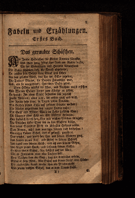 Vorschaubild von Fabeln und Erzählungen. Erstes Buch.