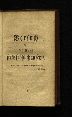 Vorschaubild von Versuch über die Kunst stets fröhlich zu seyn.