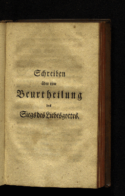 Vorschaubild von Schreiben über eine Beurtheilung des Siegs des Liebesgottes.