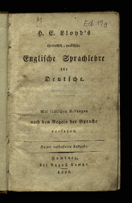 Vorschaubild von H. E. Lloyd's theoretisch-praktische Englische Sprachlehre für Deutsche