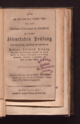 Vorschaubild von 5ten und 6ten October 1795 ... Zugleich wird von dem in Volks- oder Bürger-schulen zu ertheilenden mechanischen Unterrichte in der Meßkunst gehandelt