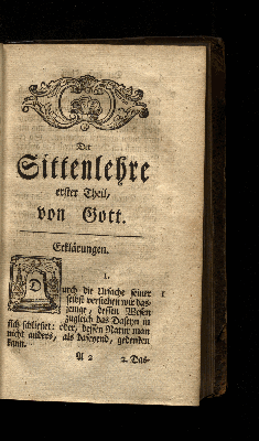 Vorschaubild von Der Sittenlehre erster Theil, von Gott.