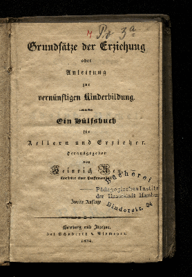 Vorschaubild von Grundsätze der Erziehung oder Anleitung zur vernünftigen Kinderbildung