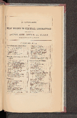 Vorschaubild von A Catalogue of New Works in General Literature
