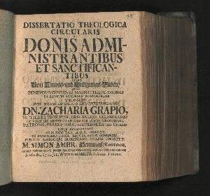 Vorschaubild von Dissertatio theologica circularis de donis administrantibus et sanctificantibus vulgo