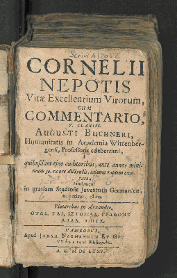 Vorschaubild von Cornelii Nepotis Vitæ Excellentium Virorum