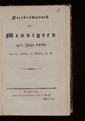 Vorschaubild von Nejahrswunsch föer Mennigeen opt̉ Jahr 1832