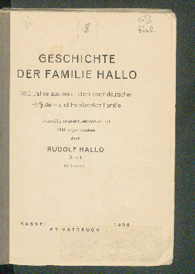 Vorschaubild von Geschichte der Familie Hallo