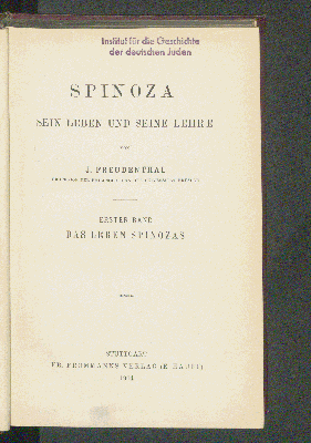 Vorschaubild von Das Leben Spinozas