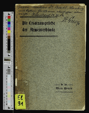 Vorschaubild von [Die Ersatzansprüche der Armenverbände für die von ihnen gewähten Unterstüzungen aus privat-rechlichen Verpflichtgründen]