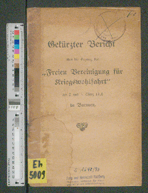 Vorschaubild von [Bericht über die Schlußtagung der Freien Vereinigung für Kriegswohlfahrt]