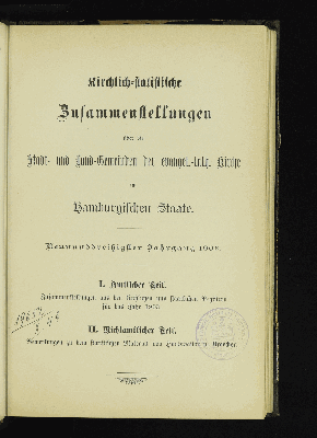 Vorschaubild von [Kirchlich-statistische Zusammenstellungen über die Stadt- und Landgemeinden der Evangelisch-Lutherischen Kirche im Hamburgischen Staate]