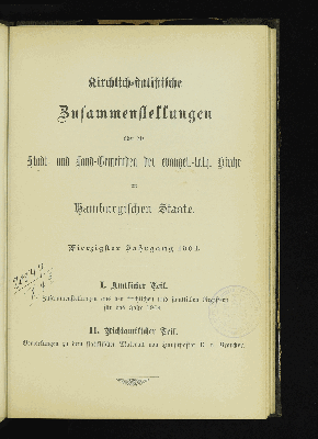 Vorschaubild von [Kirchlich-statistische Zusammenstellungen über die Stadt- und Landgemeinden der Evangelisch-Lutherischen Kirche im Hamburgischen Staate]